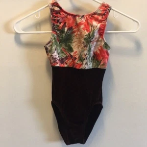 Velvet multicolored leo Gymnastics Leotard - Picture 1 of 2