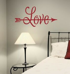 Love with Arrow Romantic Home Decor Vinyl Wall Sticker Lettering Wall Quotes Art