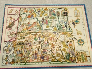 Original Berta & Elmer Hader 1932 Pictorial Character Map North & South Dakota - Picture 1 of 7