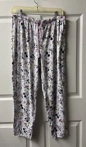 Disney Pajama Pants Girls Large Goofy Mickey Minnine Pull On - Picture 1 of 4