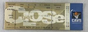 NBA 2001 11/21 Memphis Grizzlies at Cleveland Cavaliers Ticket-Pau Gasol 26pts - Picture 1 of 1
