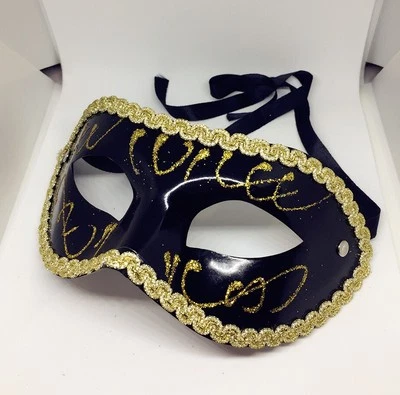 Black Gold Venetian Halloween Costume Cosplay Wedding Party Masquerade Mask - Image 1 of 2