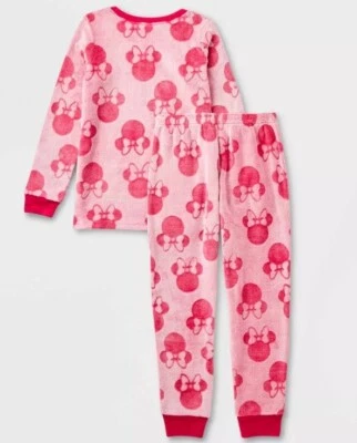 Disney NEW♈Kids 2 pc FUZZY plush Pajama Set MINNIE MOUSE size L~RED - Image 1 of 4