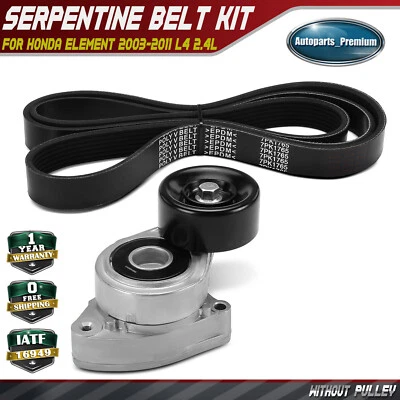 2x Kit de componentes de transmisión por correa Serpentine para Honda Element 2003-2011 L4 2,4 L GAS Foto 1 de 4