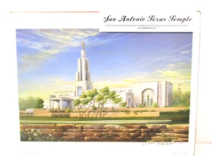 San Antonio Texas Temple Print Signed by Artist Chad S. Hawkins 14"X11" - Picture 1 of 5