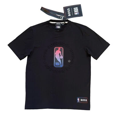 NWT Hugo Boss NBA Men's Relaxed Fit Stretch Basket T-Shirt Tee with NBA Lanyard - Image 1 of 4