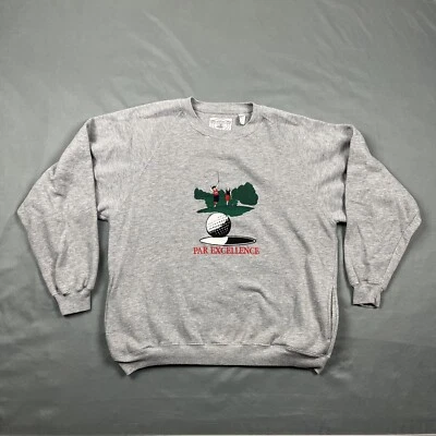 John Ashford MEN’S SWEATSHIRT GOLF THEME SIZE Large Grey VTG 90s Embroidered - Image 1 of 4
