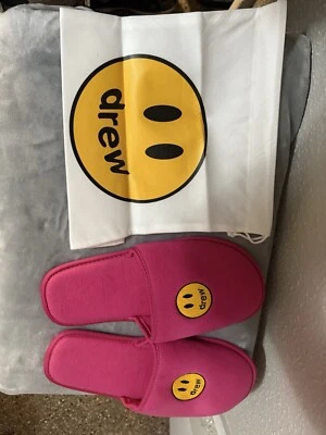 Zapatillas Hombre Talla L/XL Drew House Mascota Cara Magenta Justin Bieber Toboganes Nuevas Foto 1 de 4