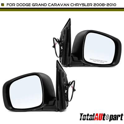 New 2x Power Heated Mirror for Grand Caravan 08-20 Chrysler Town & Country Dodge - Image 1 of 4