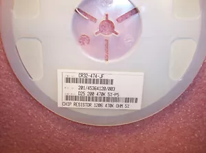 QTY (5000) 470K Ohm 1/4W 5% 1206 RESISTENCIAS DE CHIP SMD CR32-474-JF ASJ - Imagen 1 de 1