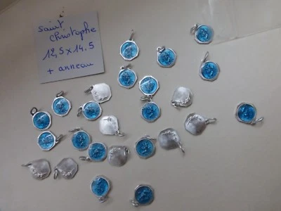 top prix lot de 25 médaille métal alu + émail bleu SAINT CHRISTOPHE 8 €