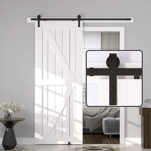 6FT Barn Door Hardware Kit, Barn Door Track, Sliding Door Hardware Kit, Easy to - Picture 1 of 12