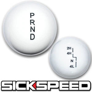 WHITE SHIFT KNOB/TRANSFER CASE SET FOR AUTOMATIC JEEP JK GEAR SHIFTER - Picture 1 of 1