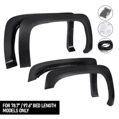 Factory Style Fender Flares Fit For 07-14 Chevy Silverado 1500 2500HD 3500HD - Image 1 of 4