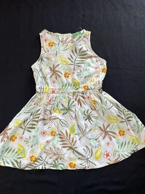 Vestido de viscosa estampado tropical United Colors Of Benetton nuevo con etiquetas blanco/ben/verde/yw-3-4T Foto 1 de 4