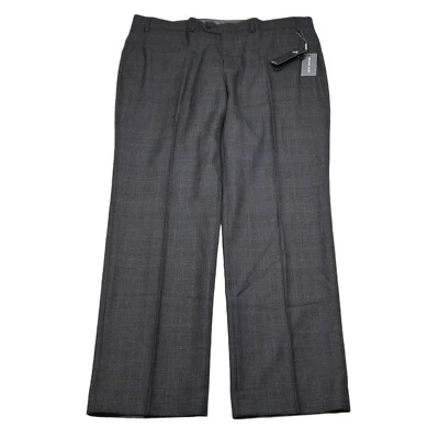 Calça social masculina Michael Kors Malone 40x30 marrom azul xadrez lã elástica NOVA - Imagem 1 de 4