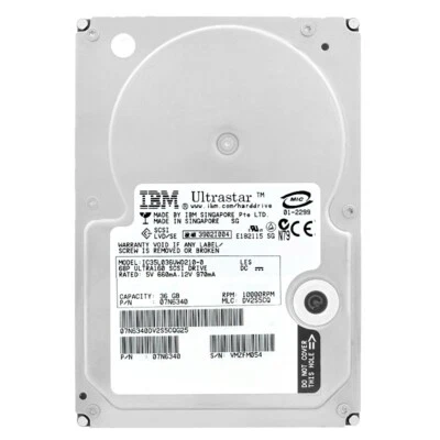 Hard Drive IBM IC35L036UWD210-0 36GB 10000RPM 68PIN 3.5" 07N6340 - Image 1 of 4