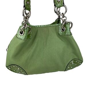 Green Kathy Van Zeeland Shoulder Handbag Bag Purse Magnetic Closure Snakeskin 3 