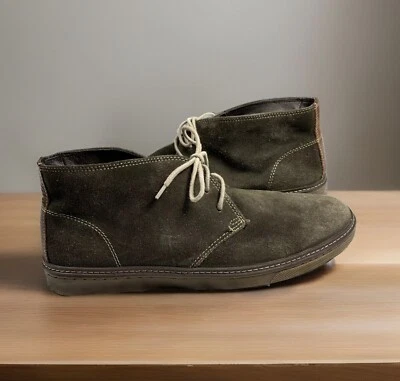 Johnston & Murphy Shoes Mens 11 Dark Olive Green Suede Boots McGuffey Chukka - Image 1 of 4