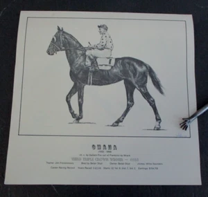 Signed J. O' Rourke Print of Racehorse OMAHA, 1935 Triple Crown Winner - Picture 1 of 2