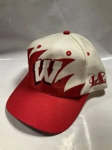 Vintage Logo Athletic Wisconsin Badgers Shark Tooth Snapback Hat Bucky UW 90’s - Picture 1 of 12