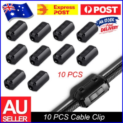 10x 5mm Clip-on Ferrite Ring Core Ferrite Bead Choke EMI Filter Cable Clip AU - image 1 of 4