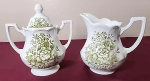 Royal Staffordshire Avondale di J & G Meakin set crema e zucchero verde - Foto 1 di 16