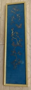 ANTIQUE CHINESE SILK GOLD THREAD BANNER CLOTH HAND EMBROIDERY BUTTERFLIES , Nice - Picture 1 of 11