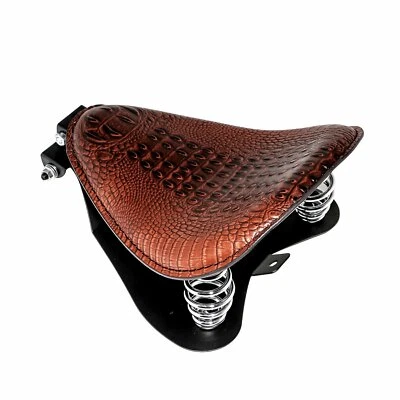 Alligator Leather Motorcycle Seat Brown Solo Seat For Yamaha Virago 750 1100 US - Image 1 of 4