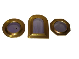 Gold Tone Metal Mirror's House Décor 3 Piece Set Preowned Please See Pics - Picture 1 of 11