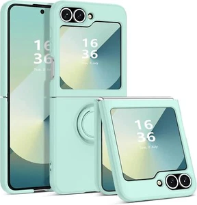 For Samsung Galaxy Z Flip6 5 4 3 with Ring Holder Silicone Rubber Bumper Case - Picture 1 of 16