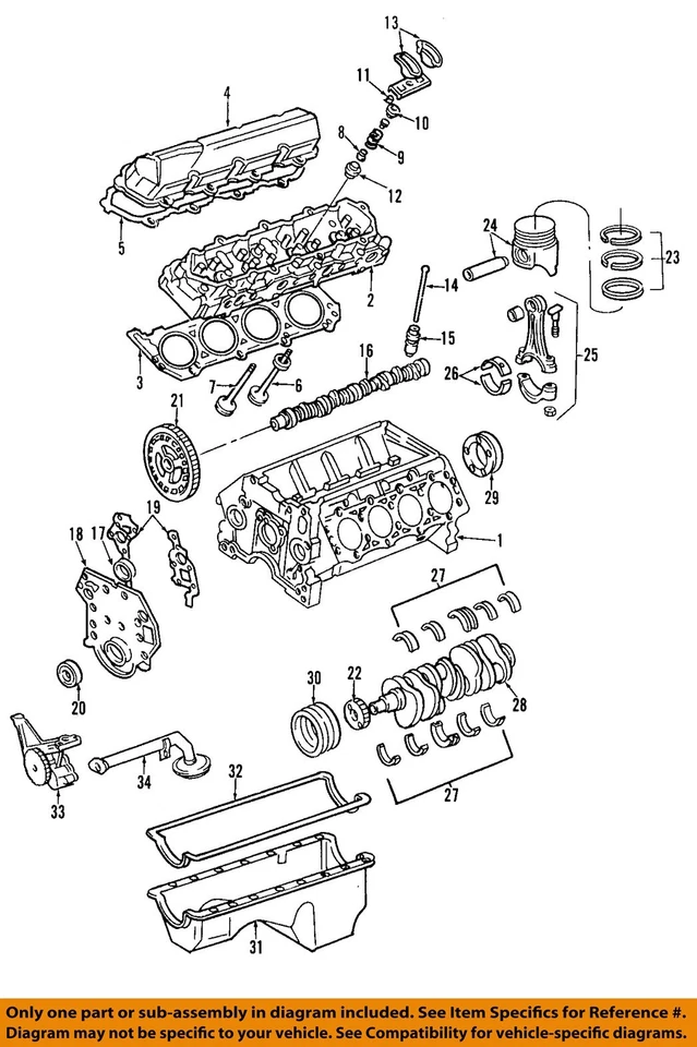 Ford OEM 95-02 E-350 Econoline Club Wagon-Sello de válvula F4TZ6571A Foto 1 de 1