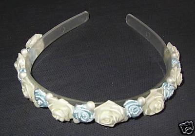 Braut Brautjungfer BLAU & ELFENBEIN Hochzeit Haarband Stirnband