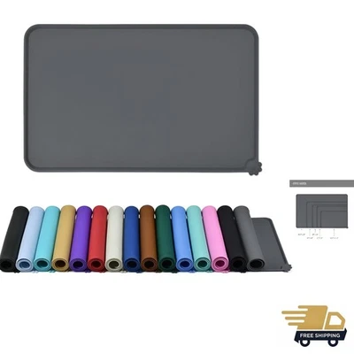 Durable Non-Slip Silicone Pet Food Mat, 22"x14", Machine Washable & Waterproof - Image 1 of 4