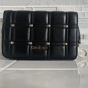 Bandolera Bebe Negra Chica Stud Nuevo Estado Bolso 7 pulgadas Correa Dorada 21.5 Pulgadas - Imagen 1 de 6