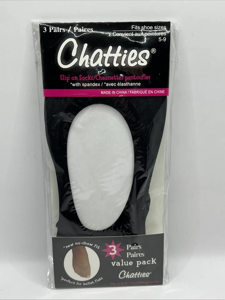 3 pares de calcetines sin cordones Chatties No Show talla 5-9 Foto 1 de 4