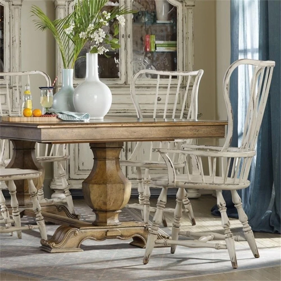 Hooker Sanctuary Spindle Back Dining Arm Chair in White - ON - 5403-75300