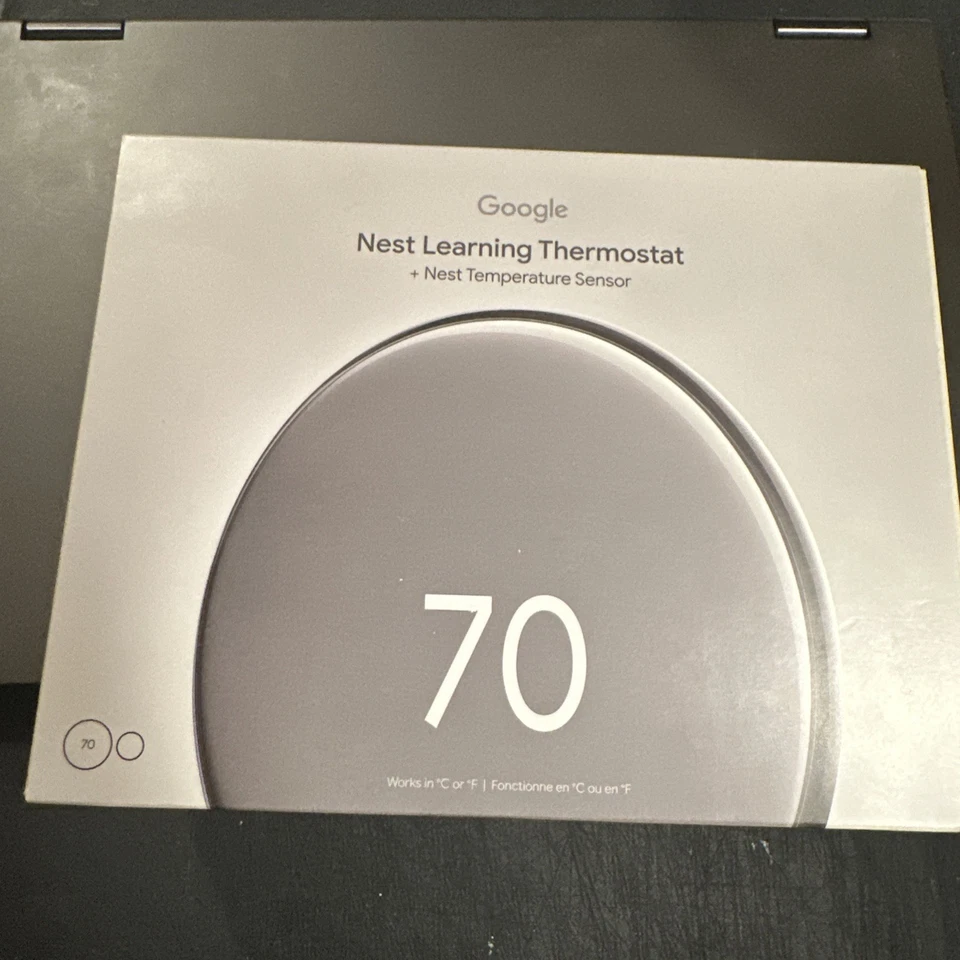 Google Nest Learning Termostato 4ta generación con sensor de temperatura 2da generación plateado pulido Foto 1 de 4