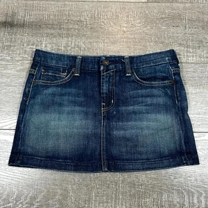 VTG Y2K 7 for All Mankind Mini Skirt Women’s 28 Blue Denim Outdoor Stretch Retro - Picture 1 of 8
