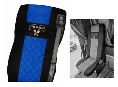 Sitzbezüge für Daf ab 2021 XF-new XG XG+ schwarz-blau Old Skool klappbar - Bild 1 von 3