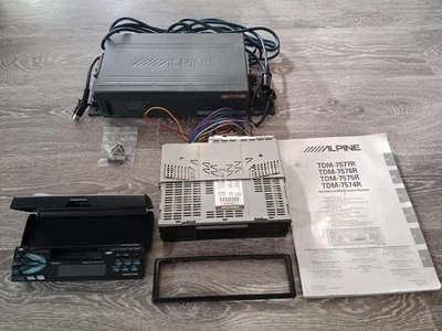 Poste Alpine TDM-7574R autoradio cassette - ampli Alpine CHM-5620 youngtimer old - Photo 1/4