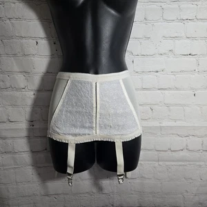 Vintage USA 60s Open Bottom 4 Garter Girdle sz M Embroidere panel Lot of 5 Irregular - Bild 1 von 8