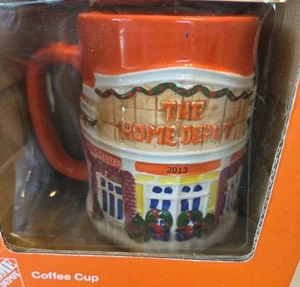 2013 Vintage CHRISTMAS The Home Depot HOLIDAY 4.5" Mug Embossed 19oz - Picture 1 of 4
