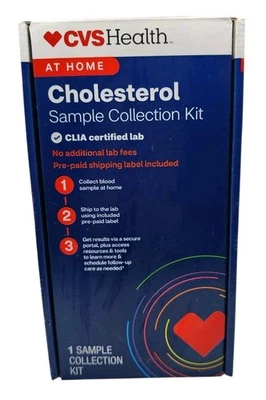 CVS Health CHOLESTEROL At Home Test Sample Kit NO LAB FEES Exp 5/2027 NEW Sealed - Image 1 of 4