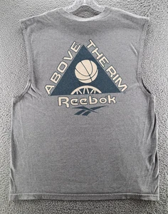 VINTAGE Reebok Above The Rim Basketball Tank Top Mens XL Gray 2-Sided USA 90s - Picture 1 of 9