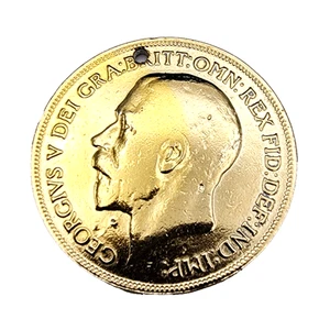 1919 Großbritannien Penny Münze George V British UK Loch Anhänger Halskette - Bild 1 von 3