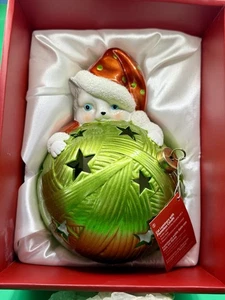 Home Reflections Christmas Cat Ornament Luminary Frameless Candle New In Box - Picture 1 of 7
