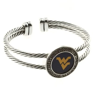 West Virigina Mountaineers  rhinestone bling round  bracelet! NEW! - Picture 1 of 1