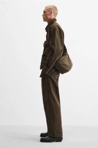 BOLSO TELA ZARA HOMBRE NUEVA YORK EDICIÓN LIMITADA MARRÓN NUEVO CON ETIQUETAS - Imagen 1 de 7