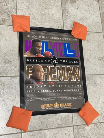 1991 Evander Holyfield Vs George Foreman Original On-site Boxing Poster Nice Cover